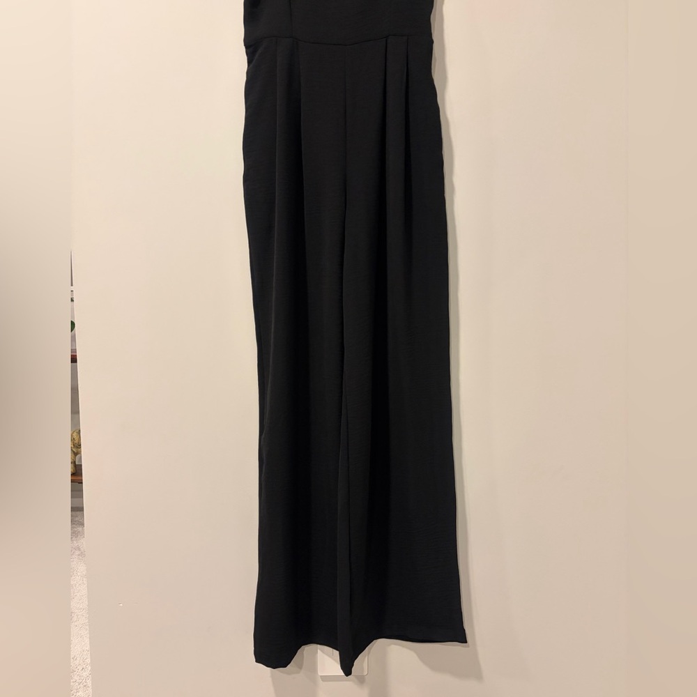 Monteau Black Sleeveless Smocked Wide Leg Jumpsuit NWT! - Picture 5 of 12